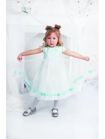 Сукня біло- м’ятна з...