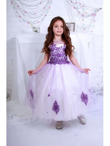 Сукня лілова з мереживним...